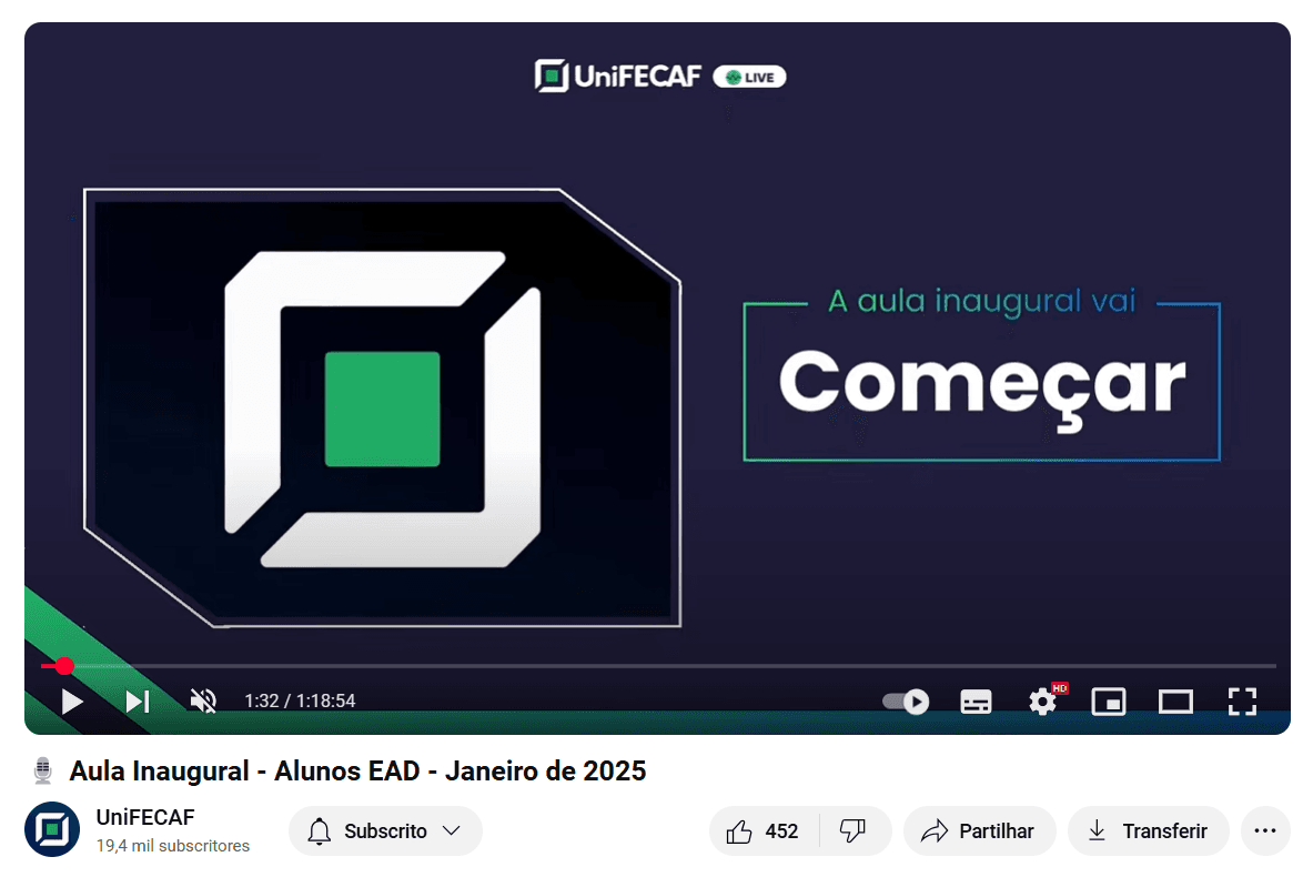 Aula ao vivo UniFECAF EAD